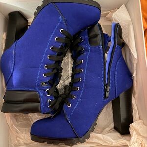 JustFab Vibrant Blue Heeled Boots